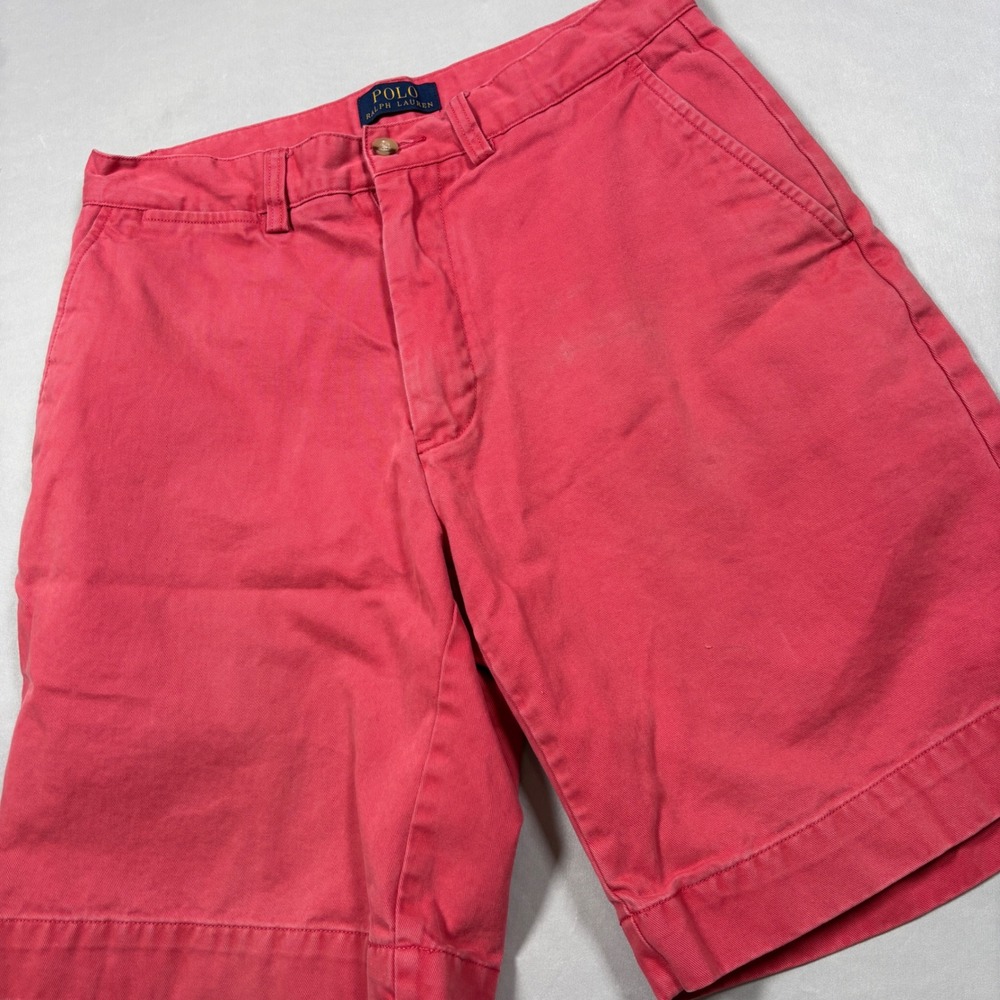 Polo Ralph Lauren Shorts‎ Mens 29 Pink Chino Cotton Twill Flat Front Summer